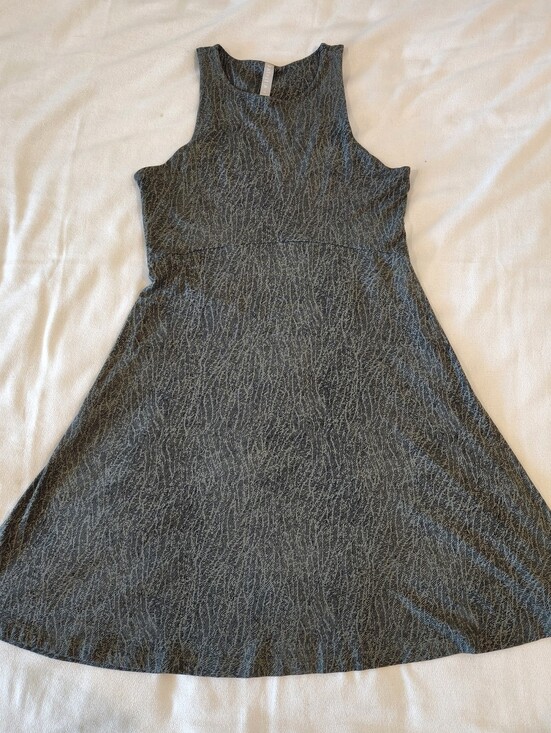 Athleta Dresses & Skirts - Athleta Santorini Thera Printed Dress Modal Blend Size Medium Olive Green/Black